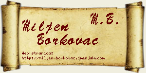 Miljen Borkovac vizit kartica
